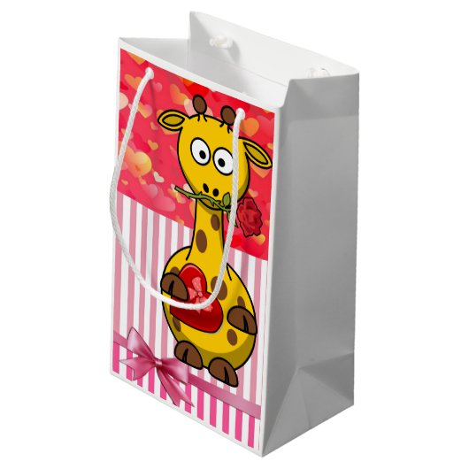 Geschenktüte Valentine's Giraffe (Rückseite Schrägansicht)