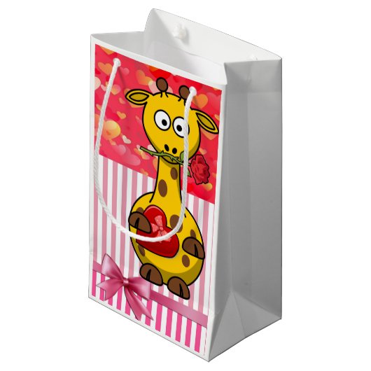 Geschenktüte Valentinstag Giraffe (Vorderseite Schrägansicht)