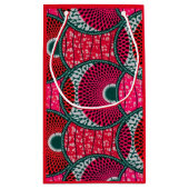 Geschenktüte, Wax Africain Fushia mit rotem Hinter Kleine Geschenktüte (Rückseite)