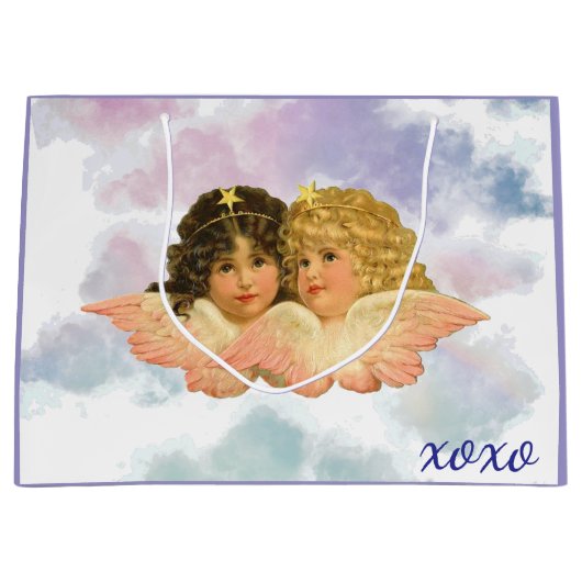 GESCHENKTÜTE ZWILLINGSENGEL IN PASTELL (Vorderseite)