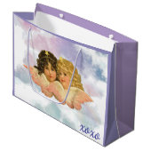 GESCHENKTÜTE ZWILLINGSENGEL IN PASTELL (Vorderseite Schrägansicht)