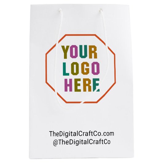Geschenktüten aus Papier mit Firmenlogo, kein Mini Mittlere Geschenktüte (Vorderseite)