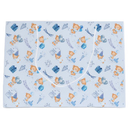 Geschenktüten Babydusche blau Große Geschenktüte