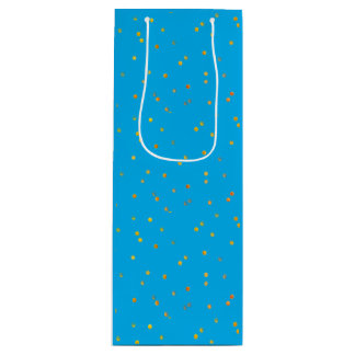 Geschenktüten - Blau mit goldenen Punkten Geschenktüte Für Weinflaschen