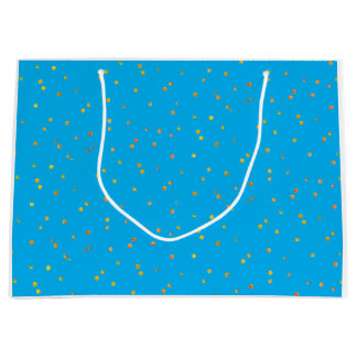 Geschenktüten - Blau mit goldenen Punkten Große Geschenktüte