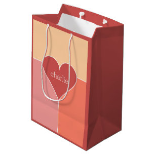 Geschenktüten für das Herz-Muster Mittlere Geschenktüte