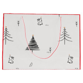 GESCHENKTÜTEN HASE UND WEIHNACHTSBAUM GROßE GESCHENKTÜTE