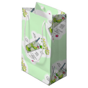 GESCHENKTÜTEN - MOJITO-REZEPT COCKTAIL-KUNST KLEINE GESCHENKTÜTE