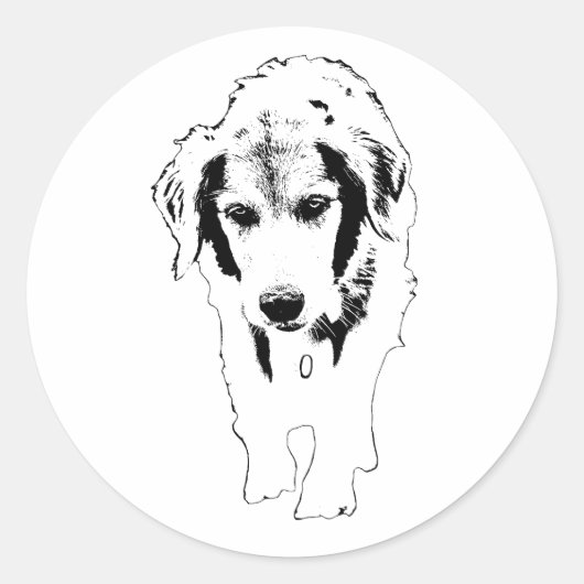 Geschenkumschlag-Retriever Runder Aufkleber (Vorderseite)