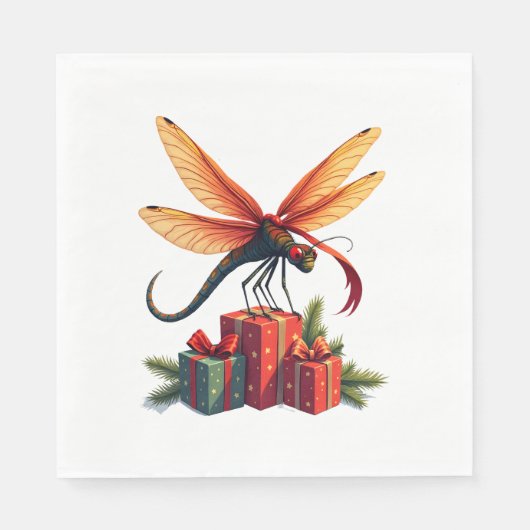 Geschenkverpackte Libelle Serviette (Vorderseite)
