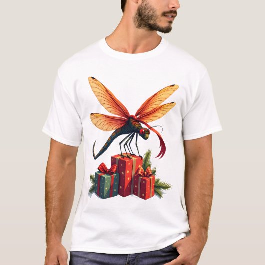 Geschenkverpackte Libelle T-Shirt (Vorderseite)