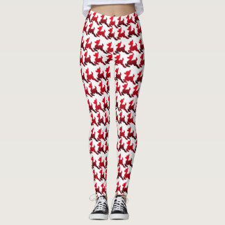 Geschenkverpackte rote und weiße Leggings