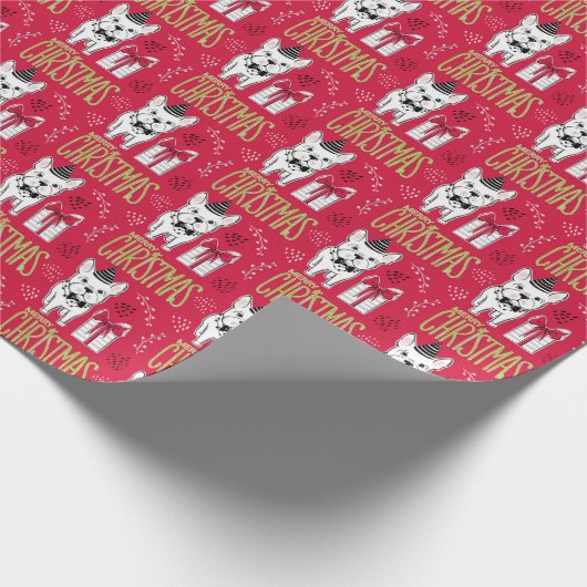 Geschenkverpackung der frohen Weihnachten mit Geschenkpapier (Ecke)