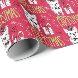 Geschenkverpackung der frohen Weihnachten mit Geschenkpapier