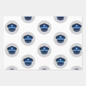 Geschenkverpackung in Polizeioffiziersmütze Geschenkpapier Set (Vorderseite)