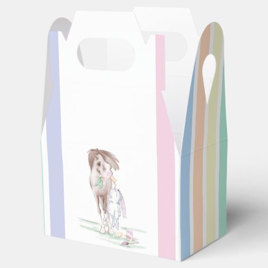 Geschenkverpackung Osterbild, Pferd und Osterhase Geschenkschachtel (Geöffnet)