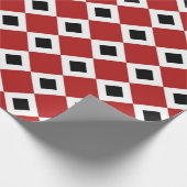 Geschenkverpackung Rot, Weiß, Schwarz Diamant Geschenkpapier (Ecke)