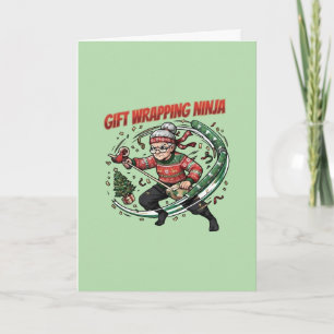 Geschenkverpackungs-Ninja-Weihnachts-Feiertags-Des Karte
