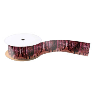 Geschenkverpackungsband Magischer Wald Pfirsichros Satinband