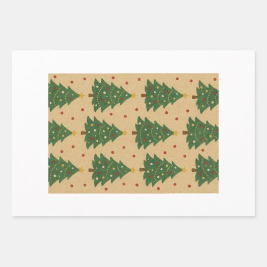 GESCHENKVERPACKUNGSBÖGEN WEIHNACHTSBAUM UND STREIF GESCHENKPAPIER SET (Vorderseite 2)