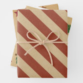 GESCHENKVERPACKUNGSBÖGEN WEIHNACHTSBAUM UND STREIF GESCHENKPAPIER SET (Beispiel)