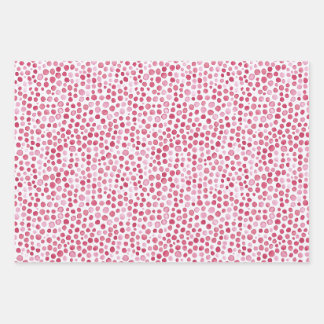 Geschenkverpackungsdesign mit rosa Punkten und kar Geschenkpapier Set