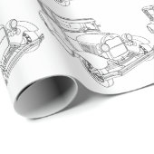 Geschenkverpackungspapier für Oldtimer Geschenkpapier (Rolleneckpunkt)