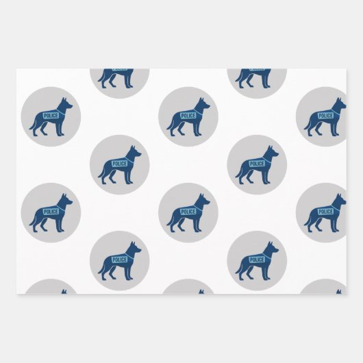 Geschenkverpackungspapier für Polizeihunde Geschenkpapier Set (Vorderseite)