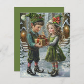 Geschenkwechsel für Weihnachtselfen - Urlaubskarte Feiertagskarte (Vorne/Hinten)