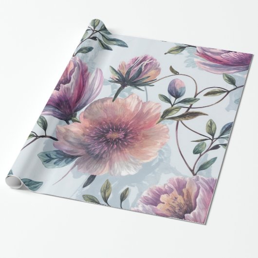 Geschenkwrake mit weichem Blumenwasser Geschenkpapier (Ungerollt)