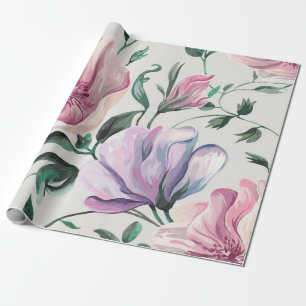 Geschenkwrake mit weichem Blumenwasser Geschenkpapier