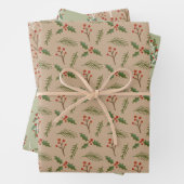 Geschenkwrake "Red and Green Botanical Berries" Geschenkpapier Set (Beispiel)