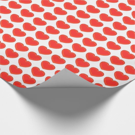 Geschenkwrap - 3-D Rote Herzen Geschenkpapier (Ecke)