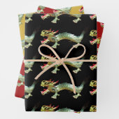Geschenkwrap - chinesische Drachen über drei Farbe Geschenkpapier Set (Beispiel)