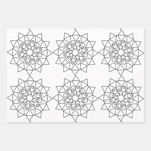 Geschenkwrap - Drei Mandala-Muster für Farbe Geschenkpapier Set (Vorderseite 3)