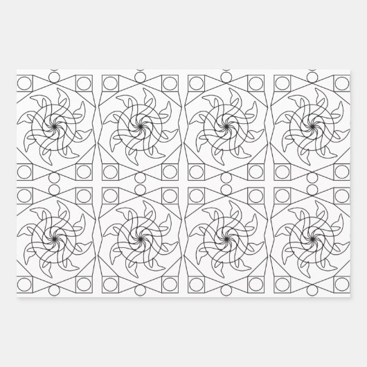 Geschenkwrap - Drei Mandala-Muster für Farbe Geschenkpapier Set (Vorderseite 2)