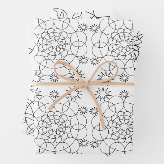 Geschenkwrap - Drei Mandala-Muster für Farbe Geschenkpapier Set (Beispiel)