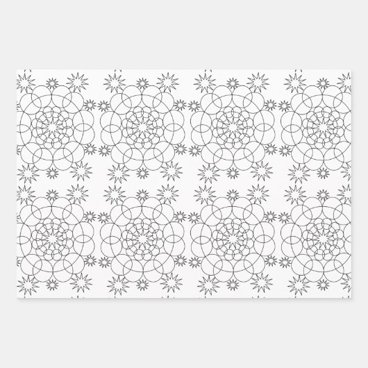 Geschenkwrap - Drei Mandala-Muster für Farbe Geschenkpapier Set (Vorderseite)