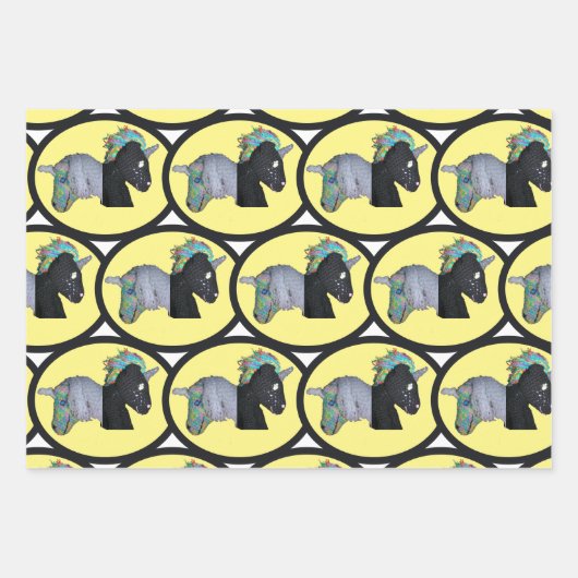 Geschenkwrap - Einhörner Geschenkpapier Set (Vorderseite 3)