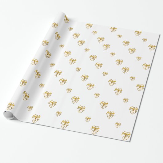 Geschenkwrap für Goldene Herzen und Bögen Geschenkpapier (Ungerollt)