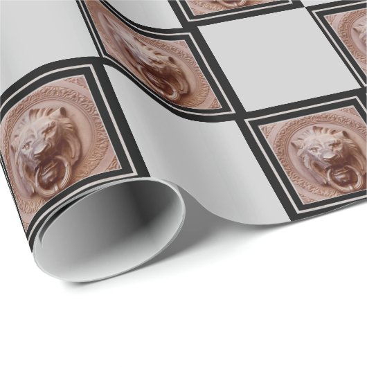 Geschenkwrap - Löwenkopfkleber Geschenkpapier (Rolleneckpunkt)