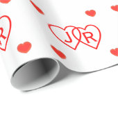 Geschenkwrap - Personalisierte Herzen Geschenkpapier (Rolleneckpunkt)