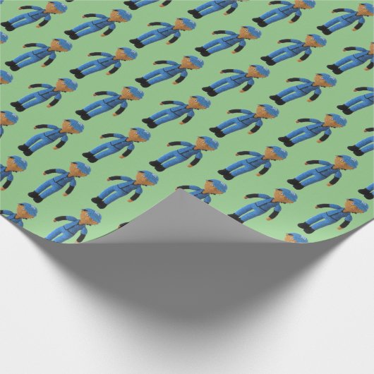 Geschenkwrap - Puppe im Baseball-Uniform Geschenkpapier (Ecke)