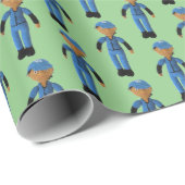 Geschenkwrap - Puppe im Baseball-Uniform Geschenkpapier (Rolleneckpunkt)