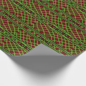 Geschenkwrap Roll Green Weave über Rot Geschenkpapier (Ecke)
