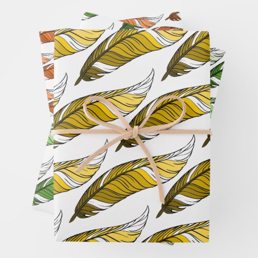 Geschenkwrap-Set - Federn Geschenkpapier Set (Beispiel)