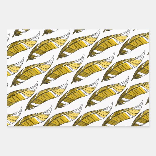 Geschenkwrap-Set - Federn Geschenkpapier Set (Vorderseite)