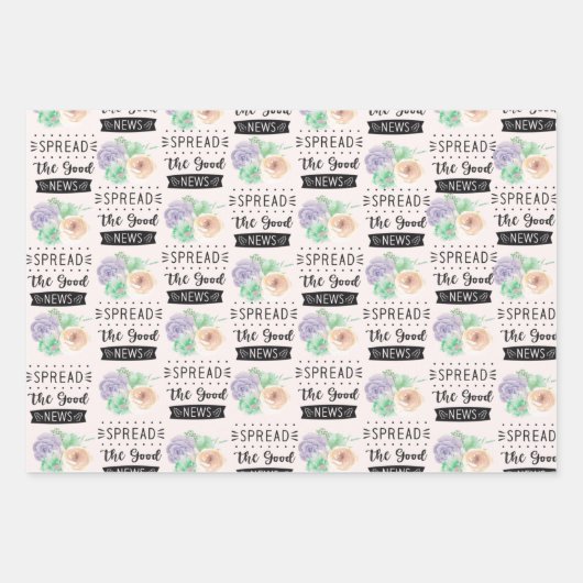 Geschenkwrap Set von 3 Aquarellwein Weihnachtsvari Geschenkpapier Set (Vorderseite)