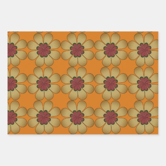 Geschenkwrap - Stilisierte Daisies Geschenkpapier Set (Vorderseite 3)