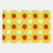 Geschenkwrap - Stilisierte Daisies Geschenkpapier Set (Vorderseite)